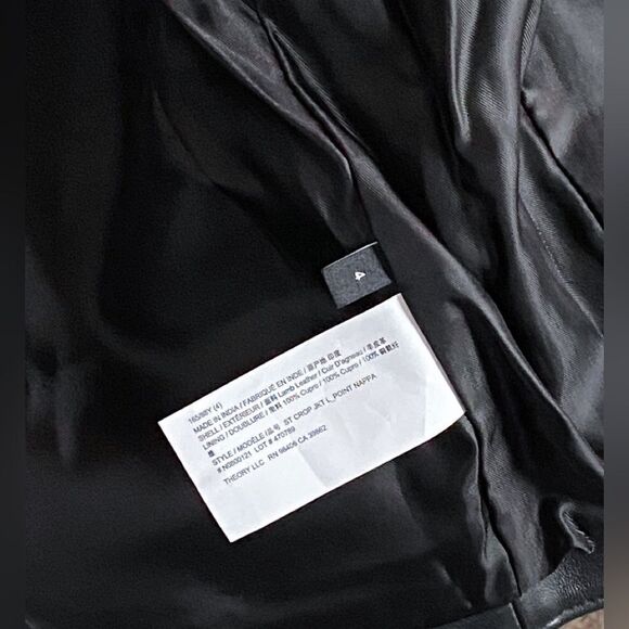 Theory Leather Crop Jacket size 4 - Picture 11 of 12